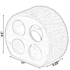 Vintiquewise 4-Bottle Brown Wooden Log-Shaped Wine Rack -Alliedbas Shop 331023573 AlternateImage3 l