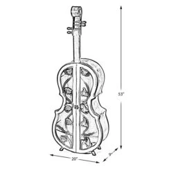 Vintiquewise 5-Bottle Brown Wooden Violin-Shaped Wine Cabinet -Alliedbas Shop 331023591 AlternateImage4 l