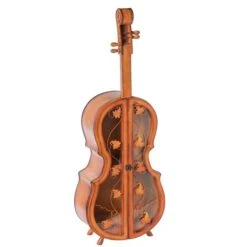 Vintiquewise 5-Bottle Brown Wooden Violin-Shaped Wine Cabinet -Alliedbas Shop 331023591 MainImage 001 l