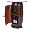 Vintiquewise 10-Bottle Brown Wooden Barrel-Shaped Wine Cabinet