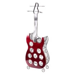 Vintiquewise 9-Bottle Red Metal Guitar-Shaped Wine Rack -Alliedbas Shop 331023629 AlternateImage2 l