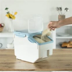 Basicwise 13-in X 8.75-in X 10.5-in Plastic Food Storage Container With Measuring Cup - 2-Piece -Alliedbas Shop 331023638 AlternateImage1 l