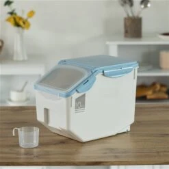 Basicwise 13-in X 8.75-in X 10.5-in Plastic Food Storage Container With Measuring Cup - 2-Piece -Alliedbas Shop 331023638 AlternateImage2 l