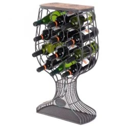 Vintiquewise 12-Bottle Bronze Metal Goblet-Shaped Wine Rack 7 Vintiquewise 12-Bottle Bronze Metal Goblet-Shaped Wine Rack -Alliedbas Shop 331023643 MainImage 001 l