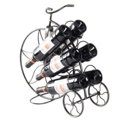 Vintiquewise 6-Bottle Bronze Metal Bicycle-Shaped Wine Rack
