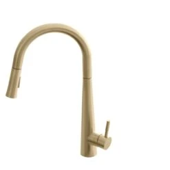 Stylish Brushed Gold 1-Lever Deck Mount High-Arc Kitchen Faucet -Alliedbas Shop 331024673 MainImage 001 l