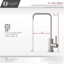 Stylish Stainless Steel Brushed 1-Lever Deck Mount High-Arc Drinking Water Tap Faucet 7 Stylish Stainless Steel Brushed 1-Lever Deck Mount High-Arc Drinking Water Tap Faucet -Alliedbas Shop 331024675 AlternateImage3 l