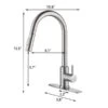 WELLFOR Brushed Nickel 1-Handle Deck Mount Pull-Down Touch Kitchen Faucet