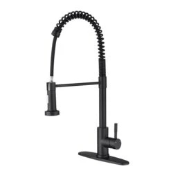 WELLFOR Matte Black 1-Handle Deck Mount Pull-Out Kitchen Faucet 6 WELLFOR Matte Black 1-Handle Deck Mount Pull-Out Kitchen Faucet -Alliedbas Shop 331024991 AlternateImage2 l