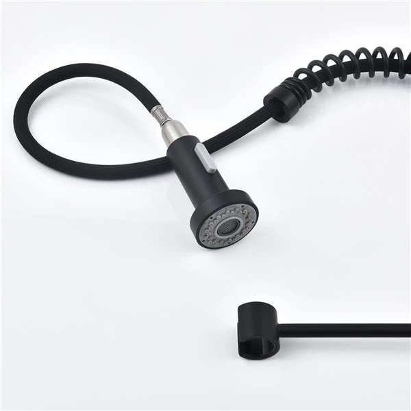 WELLFOR Matte Black 1-Handle Deck Mount Pull-Out Kitchen Faucet 1 WELLFOR Matte Black 1-Handle Deck Mount Pull-Out Kitchen Faucet