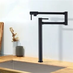 WELLFOR Matte Black 2-Handle Deck Mount Pot Filler Kitchen Faucet -Alliedbas Shop 331025031 AlternateImage1 l