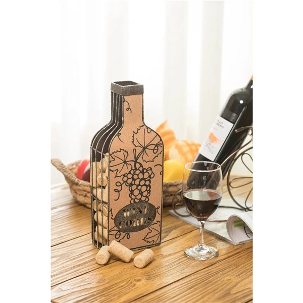 Vintiquewise Decorative Metal Bottle Shaped Wine Cork Holder 2 Vintiquewise Decorative Metal Bottle Shaped Wine Cork Holder - Image 2