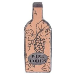 Vintiquewise Decorative Metal Bottle Shaped Wine Cork Holder