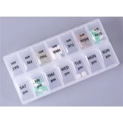 Basicwise Clear Plastic Pill Organizer