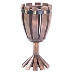 Vintiquewise 1-Bottle Wooden Goblet Shaped Decorative Wine Bottle Holder