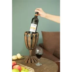 Vintiquewise 1-Bottle Wooden Goblet Shaped Decorative Wine Bottle Holder 8 Vintiquewise 1-Bottle Wooden Goblet Shaped Decorative Wine Bottle Holder -Alliedbas Shop 331030375 AlternateImage3 l