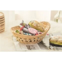 Vintiquewise Oval Natural Bamboo Basket - Set Of 5