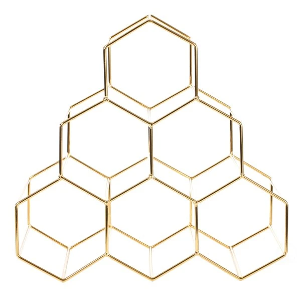 Fabulaxe 6-Bottle Gold Metal Countertop Wine Bottle Holder 5 Fabulaxe 6-Bottle Gold Metal Countertop Wine Bottle Holder - Image 5