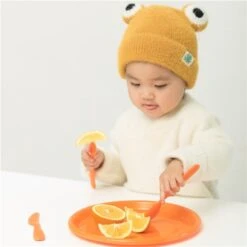 Basicwise Orange Plastic Kids Dinnerware Set - 4-Piece -Alliedbas Shop 331030421 AlternateImage1 l