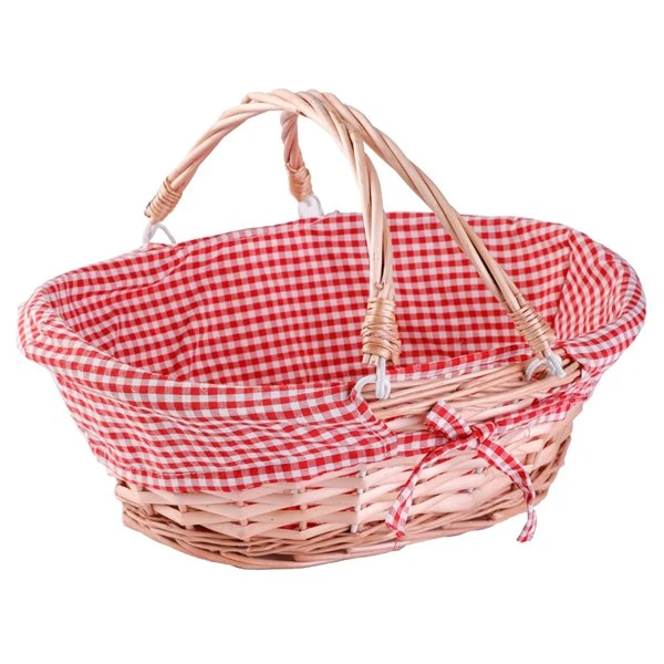 Vintiquewise Oval Basket With 2 Handles And Fabric Liner 5 Vintiquewise Oval Basket With 2 Handles And Fabric Liner - Image 5