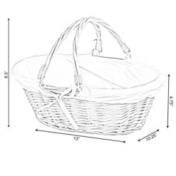 Vintiquewise Oval Basket With 2 Handles And Fabric Liner 7 Vintiquewise Oval Basket With 2 Handles And Fabric Liner -Alliedbas Shop 331030438 AlternateImage3 l
