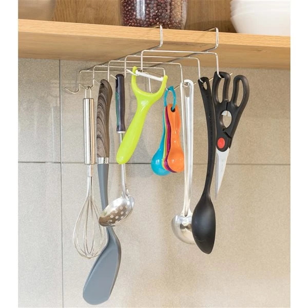 Basicwise Metal Under Cabinet Kitchen Utensil Holder 3 Basicwise Metal Under Cabinet Kitchen Utensil Holder - Image 3
