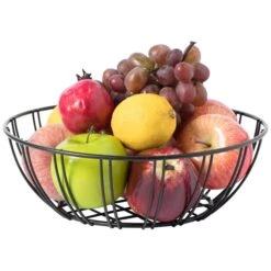 Basicwise Black Metal Fruit Bowl -Alliedbas Shop 331030514 MainImage 001 l