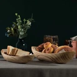 Vintiquewise Wood Boat Shaped Tray - Set Of 2 -Alliedbas Shop 331030526 AlternateImage1 l