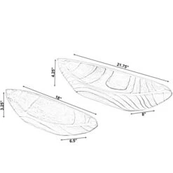 Vintiquewise Wood Boat Shaped Tray - Set Of 2