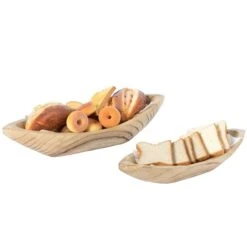 Vintiquewise Wood Boat Shaped Tray - Set Of 2 -Alliedbas Shop 331030526 MainImage 001 l