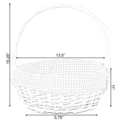 Vintiquewise White Medium Basket With Pink Liner And Handle -Alliedbas Shop 331030564 AlternateImage4 l