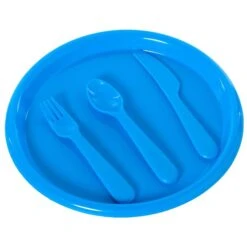 Basicwise Blue Plastic Kids Dinnerware Set - 4-Piece -Alliedbas Shop 331030568 MainImage 001 l