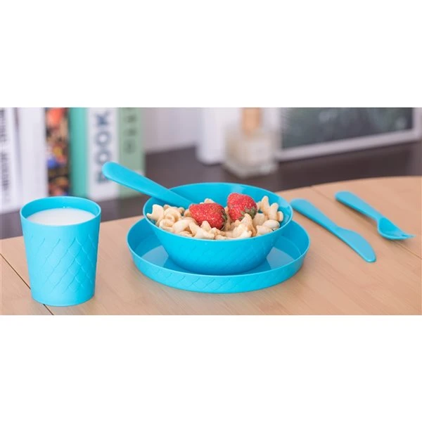 Basicwise Multicolour Plastic Kids Dinnerware Set - 24-Piece 2 Basicwise Multicolour Plastic Kids Dinnerware Set - 24-Piece - Image 2