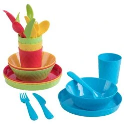 Basicwise Multicolour Plastic Kids Dinnerware Set - 24-Piece 8 Basicwise Multicolour Plastic Kids Dinnerware Set - 24-Piece -Alliedbas Shop 331030596 MainImage 001 l