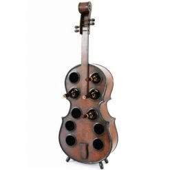 Vintiquewise 10-Bottle Wooden Cello Shaped Decorative Wine Bottle Holder -Alliedbas Shop 331030611 AlternateImage1 l