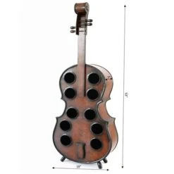 Vintiquewise 10-Bottle Wooden Cello Shaped Decorative Wine Bottle Holder -Alliedbas Shop 331030611 AlternateImage4 l