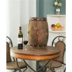 Vintiquewise 3-Bottle Wooden Barrel Shaped Decorative Wine Bottle Holder -Alliedbas Shop 331030621 AlternateImage4 l