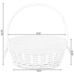 Vintiquewise White Large Basket With Pink Liner And Handle -Alliedbas Shop 331030653 AlternateImage4 l