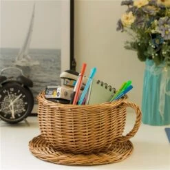 Vintiquewise Coffee Mug Shaped Wicker Basket -Alliedbas Shop 331030663 AlternateImage1 l