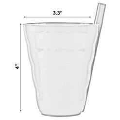 Basicwise 10-fl Oz. Plastic Reusable Cup With Straw - Set Of 4 -Alliedbas Shop 331030752 AlternateImage4 l