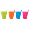 Basicwise 10-fl Oz. Plastic Reusable Cup With Straw - Set Of 4
