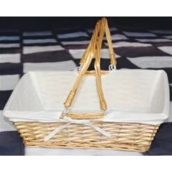 Vintiquewise Rectangular Basket With White Fabric Liner