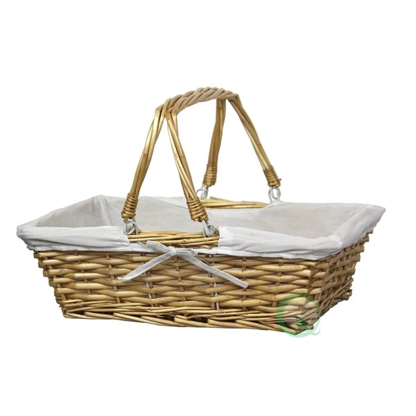 Vintiquewise Rectangular Basket With White Fabric Liner 4 Vintiquewise Rectangular Basket With White Fabric Liner - Image 4