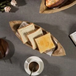 Vintiquewise Wood Boat Shaped Small Tray