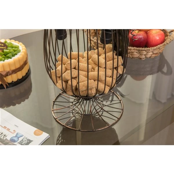 Vintiquewise 3-Bottle Metal Goblet Shaped Decorative Wine Bottle And Cork Holder 5 Vintiquewise 3-Bottle Metal Goblet Shaped Decorative Wine Bottle And Cork Holder - Image 5
