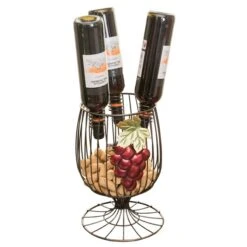 Vintiquewise 3-Bottle Metal Goblet Shaped Decorative Wine Bottle And Cork Holder 7 Vintiquewise 3-Bottle Metal Goblet Shaped Decorative Wine Bottle And Cork Holder -Alliedbas Shop 331030819 MainImage 001 l