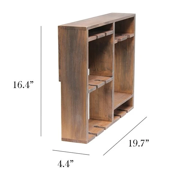 Elegant Designs Bartow Restored Wood Wall Mounted Wood Wine Rack Shelf With Glass Holder 4 Elegant Designs Bartow Restored Wood Wall Mounted Wood Wine Rack Shelf With Glass Holder - Image 4
