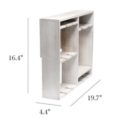 Elegant Designs Bartow White Wash Wall Mounted Wood Wine Rack Shelf With Glass Holder 7 Elegant Designs Bartow White Wash Wall Mounted Wood Wine Rack Shelf With Glass Holder -Alliedbas Shop 331031013 AlternateImage2 l