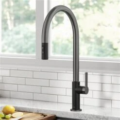 Kraus Oletto Matte Black/Spot Free Stainless Steel 1-handle Deck Mount Pull-down Residential Kitchen Faucet -Alliedbas Shop 331037264 AlternateImage4 l