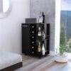 FM Furniture Tennessee Black Composite Bar Cabinet
